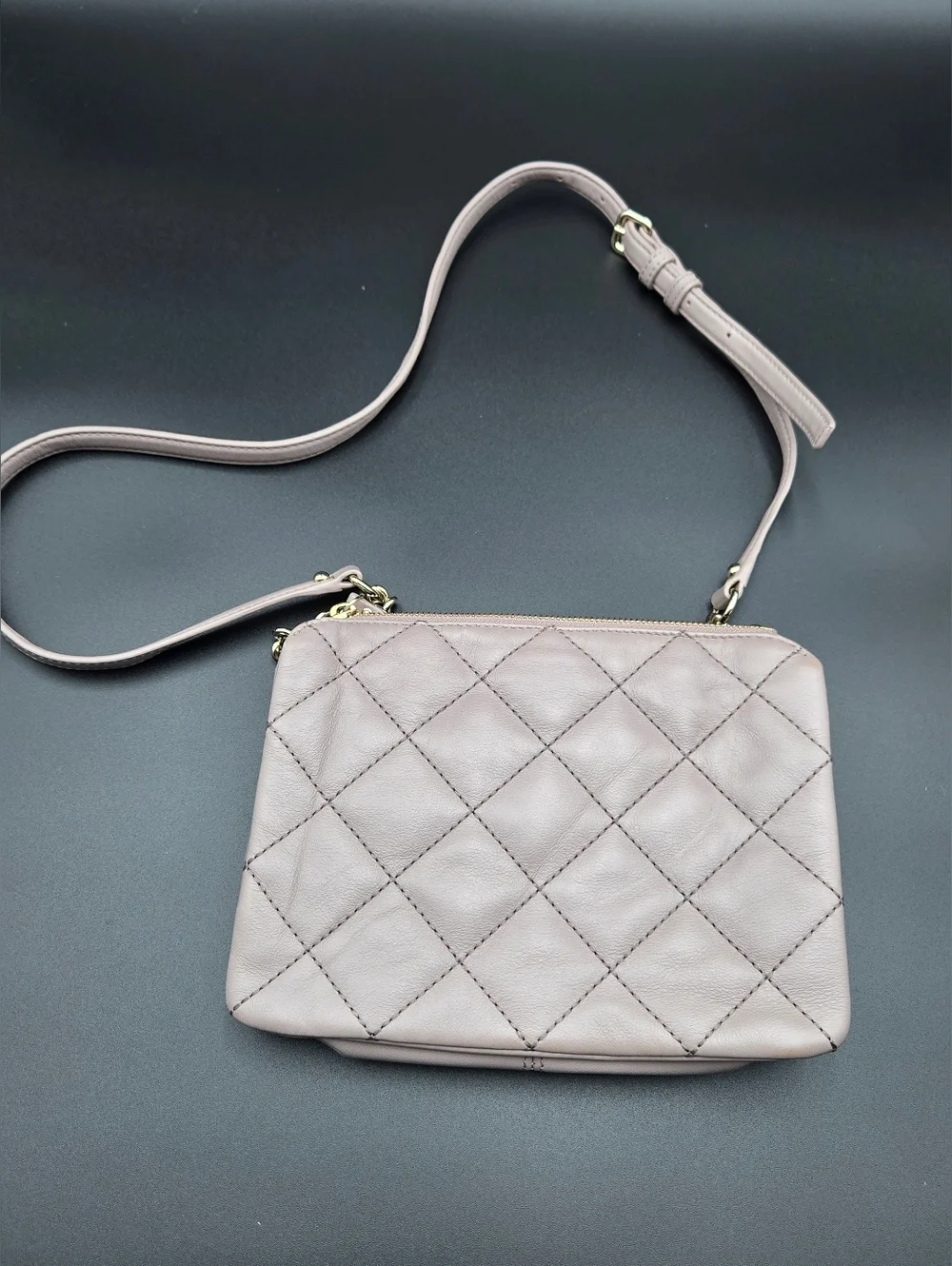 Kate Spade Emerson Place Harbor‎ Quilted Leather Crossbody Taupe Porcini